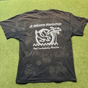 Vintage Y2K Faded Grunge AOP Brown Bikers Paradise Florida Graphic T-Shirt XL
